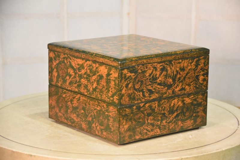 Japanese Wakasa Lacquer Jubako Stacking Lidded Box Width:245mm