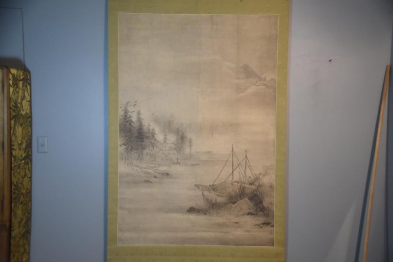 Large Japanese Sumi-E Ink Brush Landscape Scroll Width:1300mm