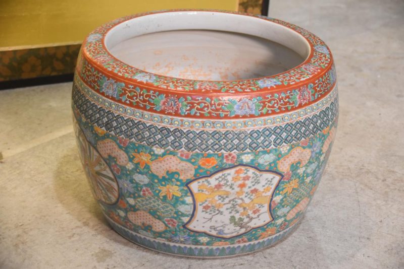 Coloured Imari Hibachi Urn Width:445mm - Image 5