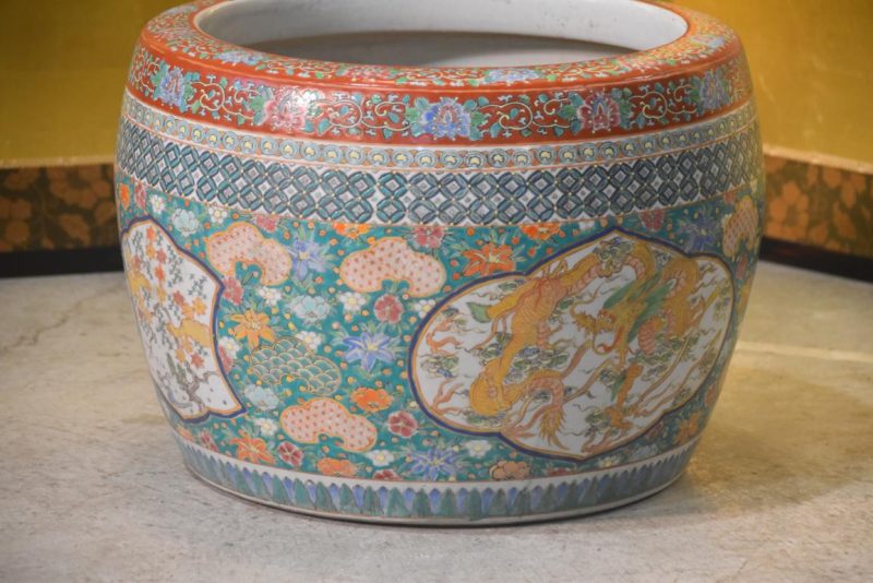 Coloured Imari Hibachi Urn Width:445mm - Image 3