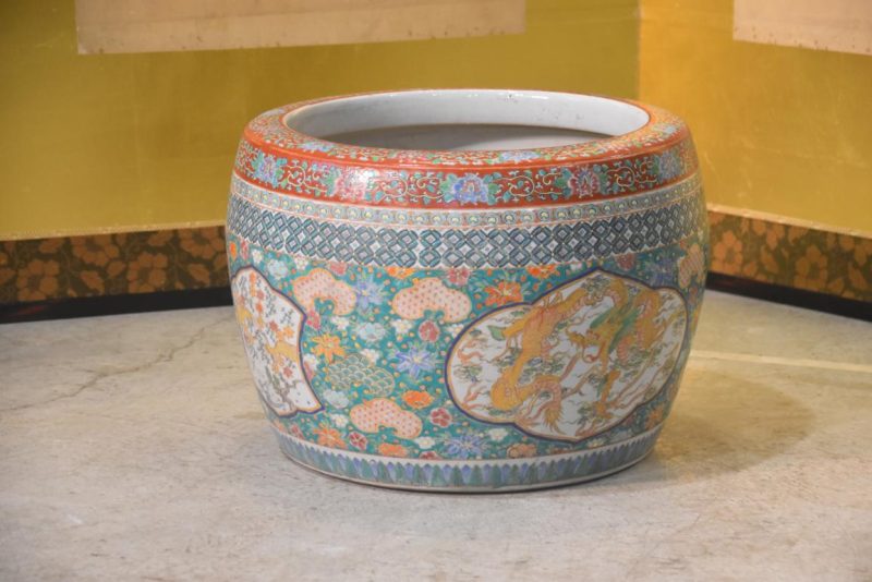 Coloured Imari Hibachi Urn Width:445mm