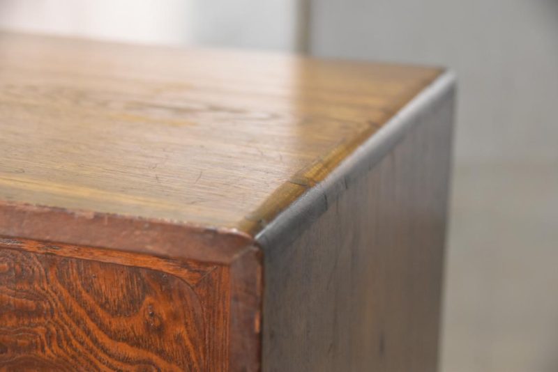 Vintage Burled Mulberry Chadansu Tea Utensil Chest (2 Sections) Width:780mm - Image 10
