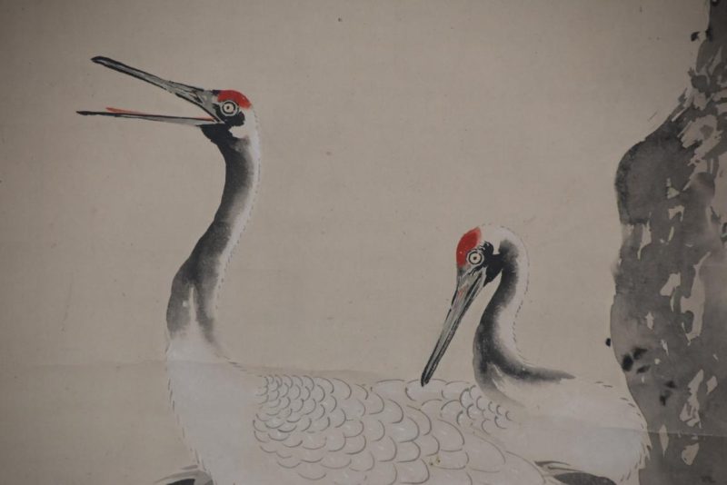Japanese Crane and Rising Sun Scroll Height:2020mm - Image 2