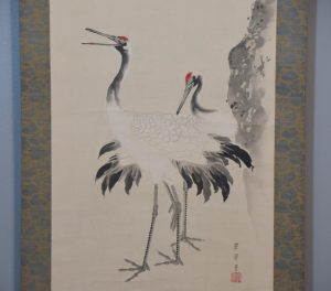 Japanese Crane and Rising Sun Scroll Height:2020mm