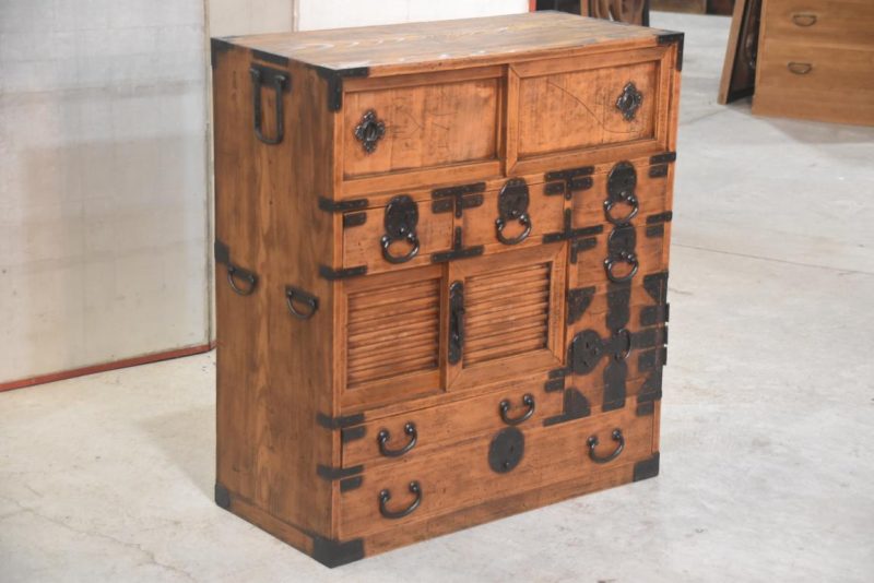 Antique Tokyo Merchant Chest Choba Dansu Width:805mm - Image 4