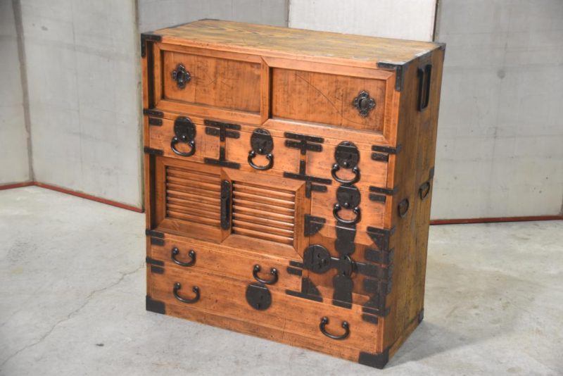 Antique Tokyo Merchant Chest Choba Dansu Width:805mm - Image 15
