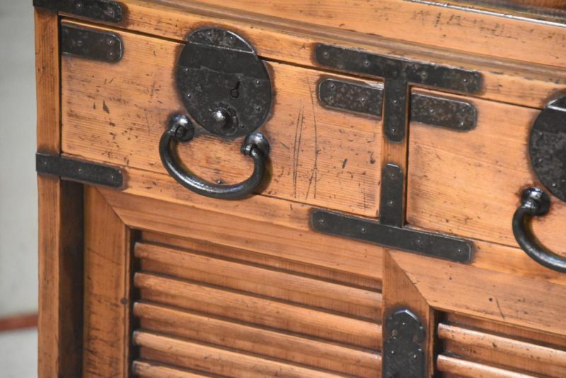 Antique Tokyo Merchant Chest Choba Dansu Width:805mm - Image 13