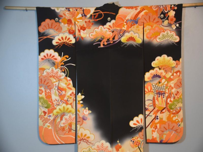 Japanese Silk Furisode Kimono - Image 8