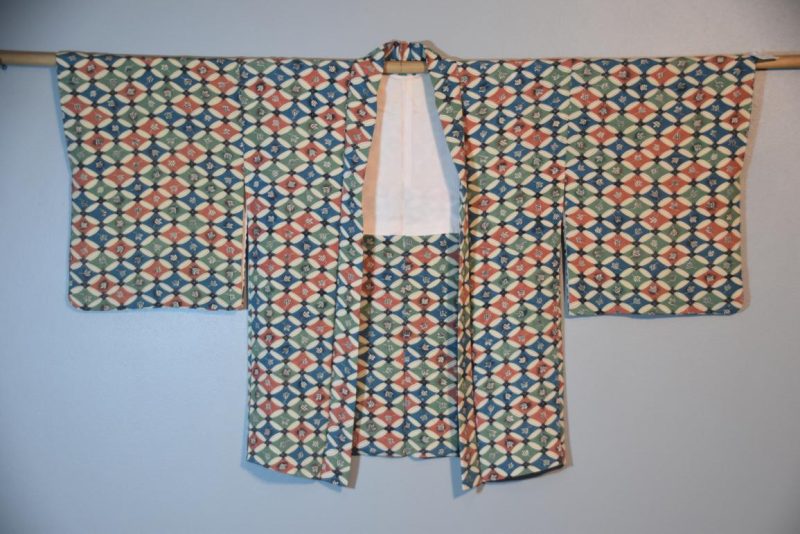 Multi Coloured Vintage Silk Haori Jacket - Image 6
