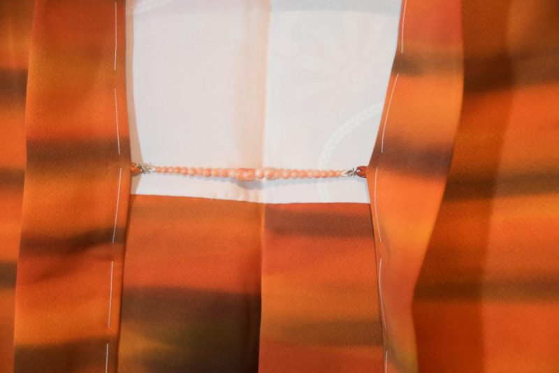 Orange Vintage Silk Haori Jacket - Image 5