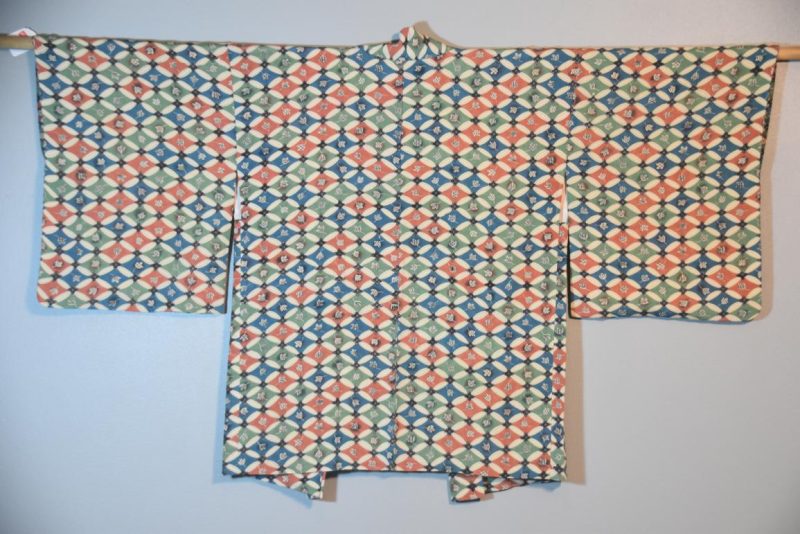 Multi Coloured Vintage Silk Haori Jacket - Image 3