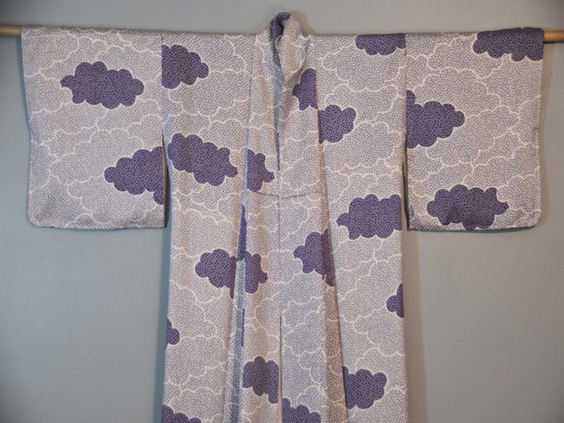 Purple Clouds Japanese Silk Kimono - Image 3