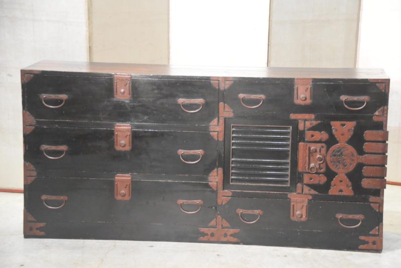 Japanese Black Lacquered Sideboard Width:1705mm - Image 4