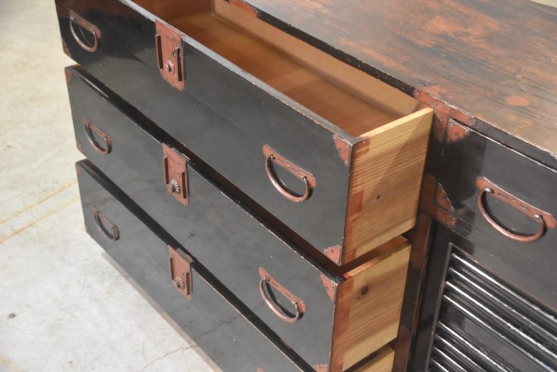 Japanese Black Lacquered Sideboard Width:1705mm - Image 7