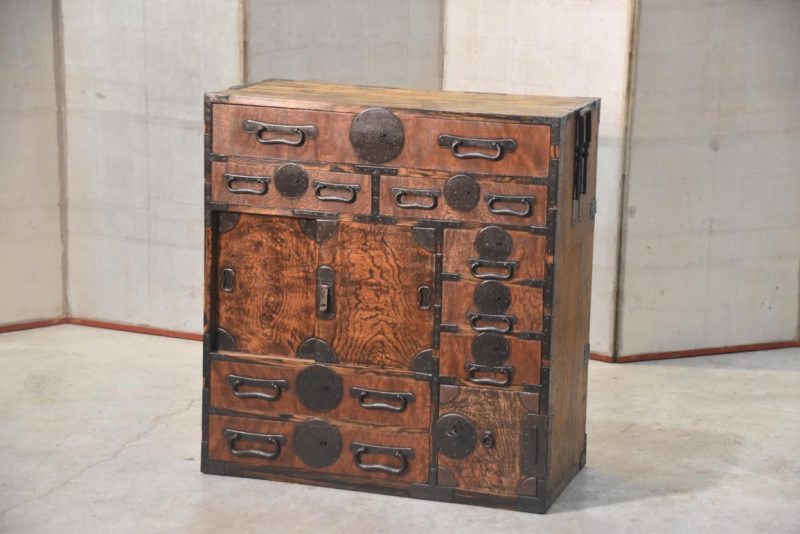 Antique Japanese Elm Merchant Chest Choba Dansu Width:810mm