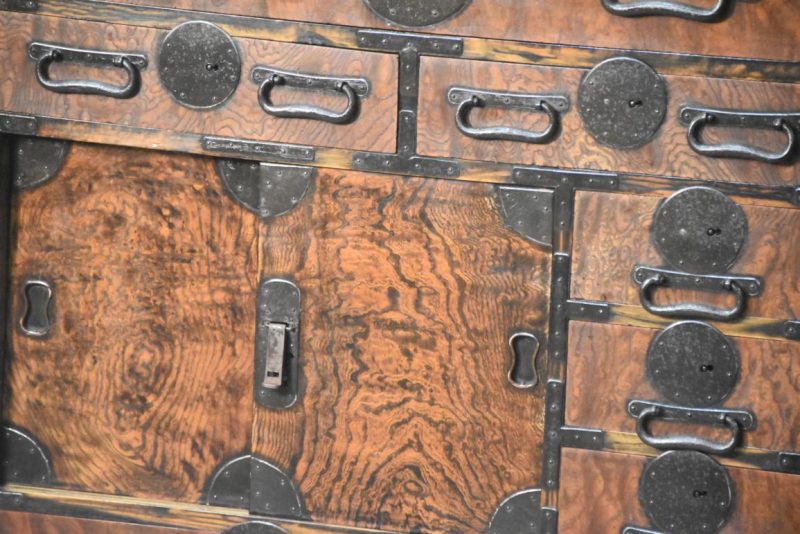 Antique Japanese Elm Merchant Chest Choba Dansu Width:810mm - Image 2