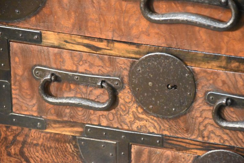 Antique Japanese Elm Merchant Chest Choba Dansu Width:810mm - Image 11