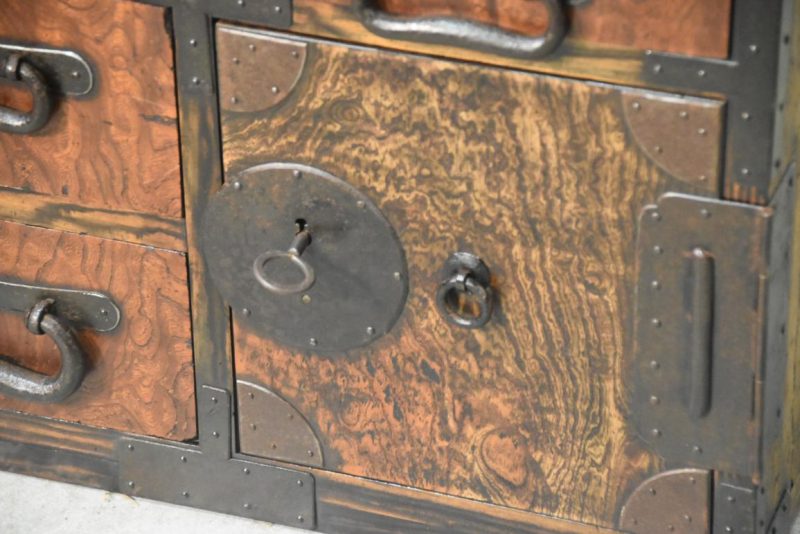Antique Japanese Elm Merchant Chest Choba Dansu Width:810mm - Image 9
