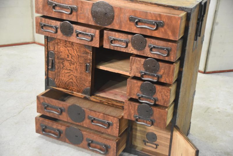 Antique Japanese Elm Merchant Chest Choba Dansu Width:810mm - Image 8