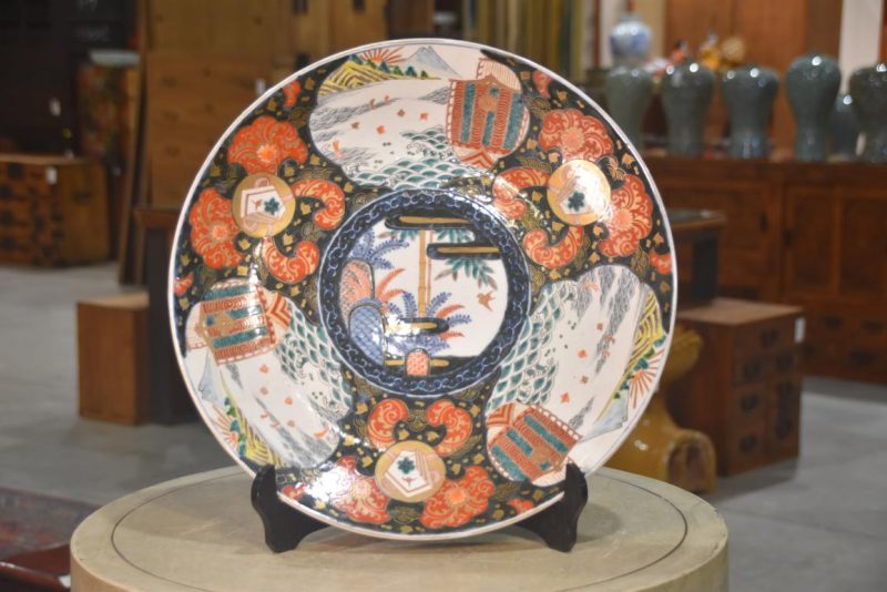 Japanese Imari Ware Porcelain Plate Width:460mm