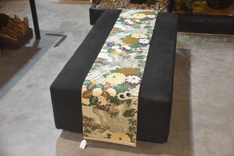 Vintage Maru Obi Sash Table Runner Decorated with Phoenix Length:4000mm