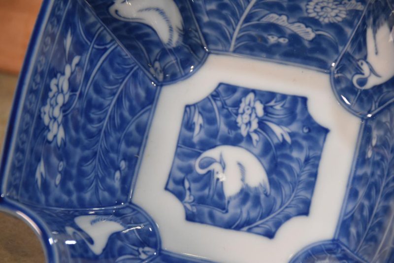 Blue and White Porcelain Bowl decorated with Egrets Width:170mm - Image 2