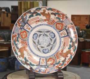 Large Coloured Imari Charger (Plate) Width:545mm