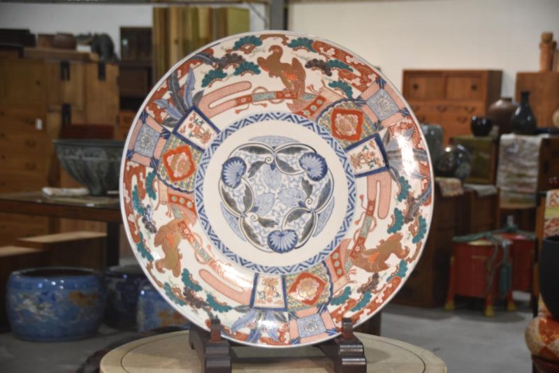 Large Coloured Imari Charger (Plate) Width:545mm