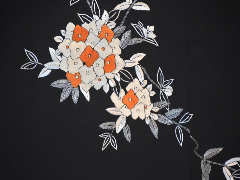 Embroidered Vintage Silk Haori Jacket - Image 2