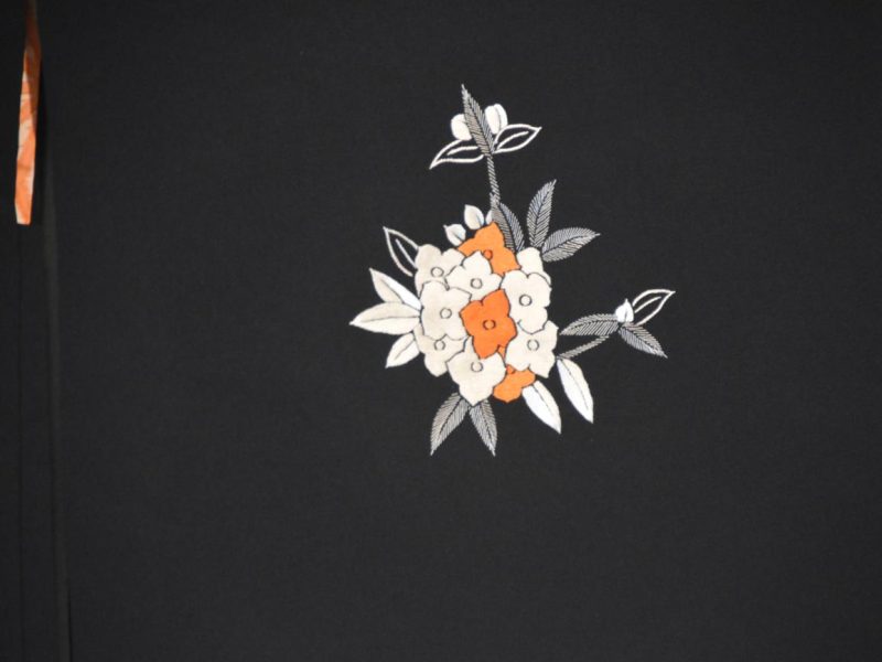 Embroidered Vintage Silk Haori Jacket - Image 6