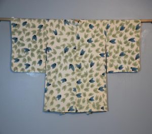 Leaf Design Vintage Silk Haori Jacket