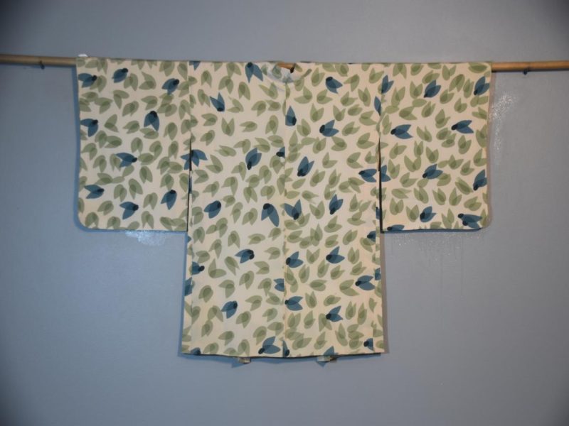 Leaf Design Vintage Silk Haori Jacket