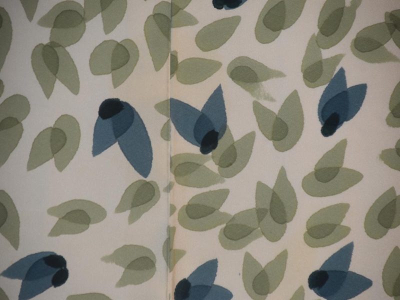 Leaf Design Vintage Silk Haori Jacket - Image 2