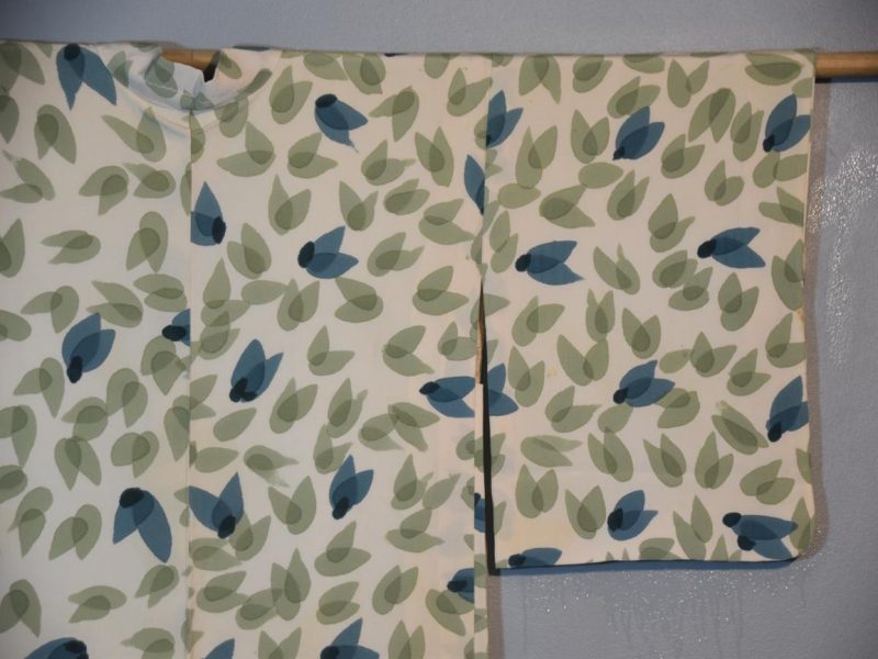 Leaf Design Vintage Silk Haori Jacket - Image 5