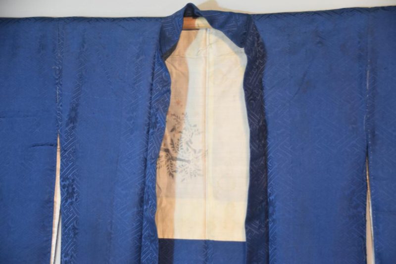 Blue Jacquard (Rinzu) Vintage Silk Haori - Image 5