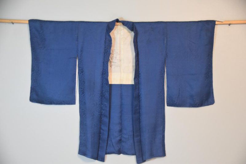 Blue Jacquard (Rinzu) Vintage Silk Haori - Image 4