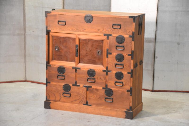Antique Japanese Elm Merchant Chest Choba Dansu Width:965mm