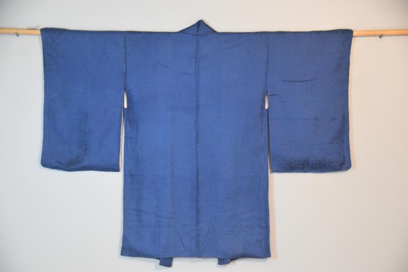 Blue Jacquard (Rinzu) Vintage Silk Haori - Image 3