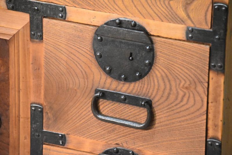 Antique Japanese Elm Merchant Chest Choba Dansu Width:965mm - Image 9