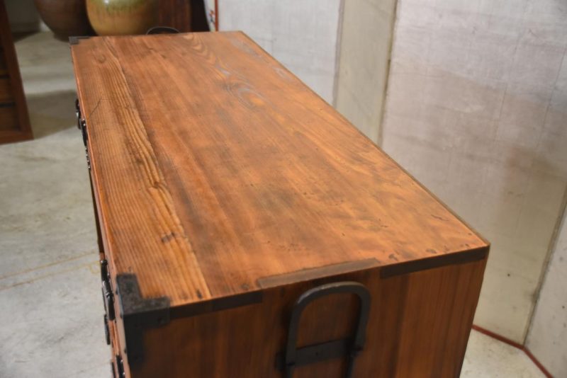 Antique Japanese Elm Merchant Chest Choba Dansu Width:965mm - Image 7