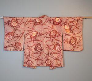 Japanese Red Silk Shibori (Tiedyed) Haori Jacket