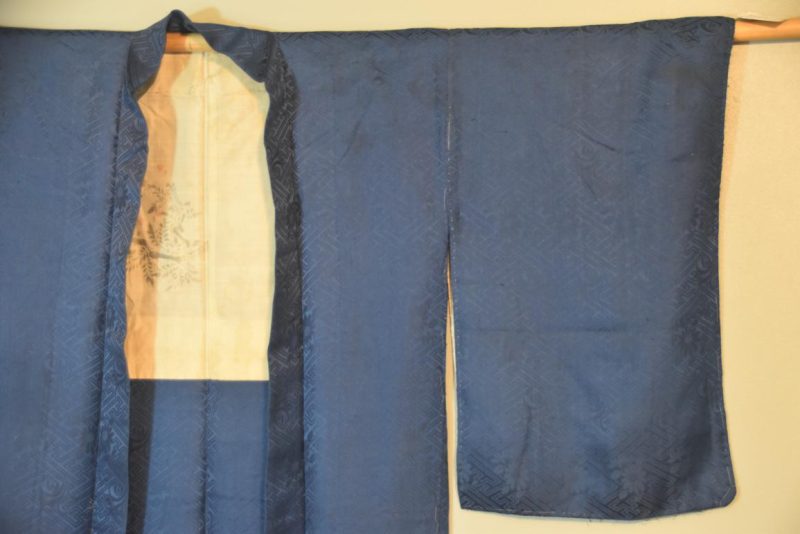 Blue Jacquard (Rinzu) Vintage Silk Haori - Image 7