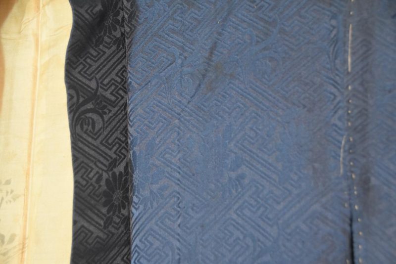 Blue Jacquard (Rinzu) Vintage Silk Haori - Image 2