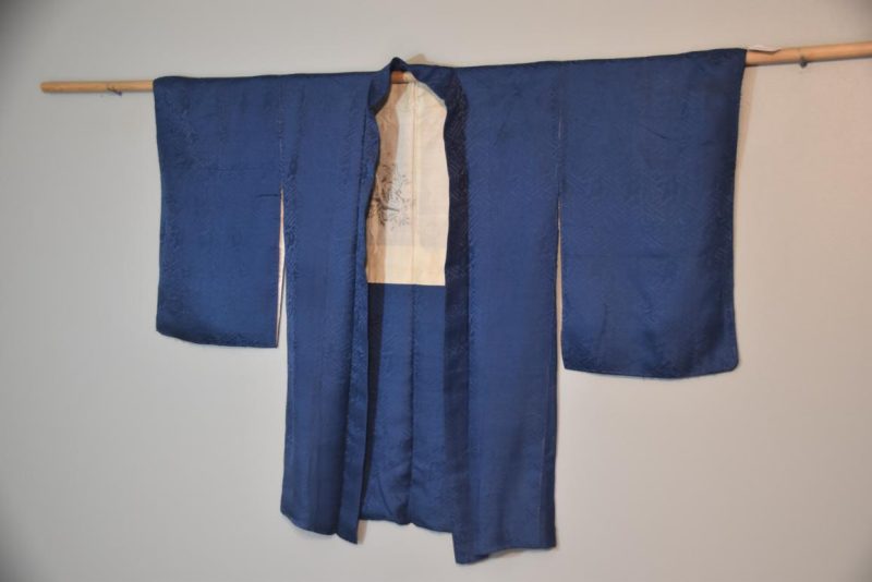 Blue Jacquard (Rinzu) Vintage Silk Haori - Image 6