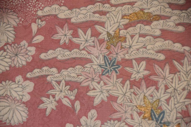 Pink with Garden Scenes Vintage Silk Haori - Image 2