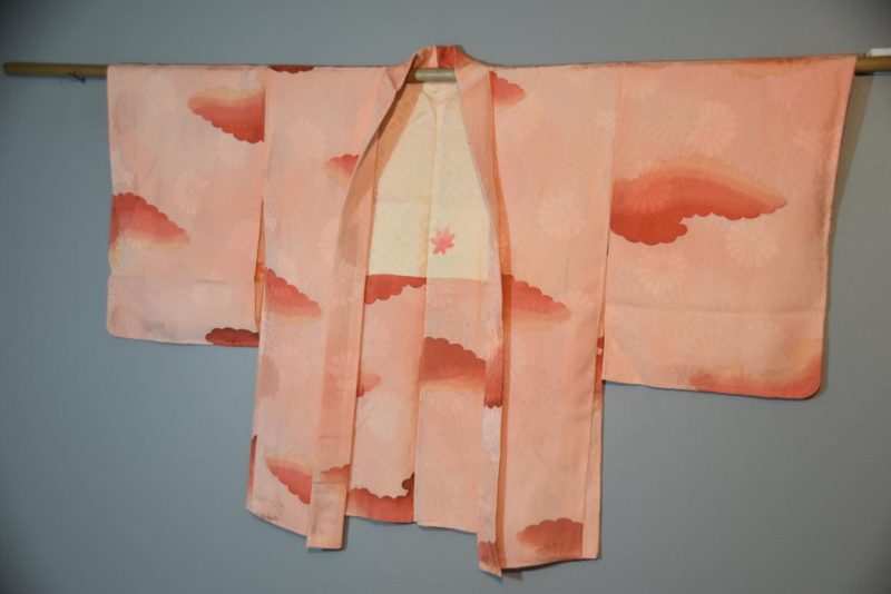 Peach Jacquard Vintage Silk Haori - Image 5