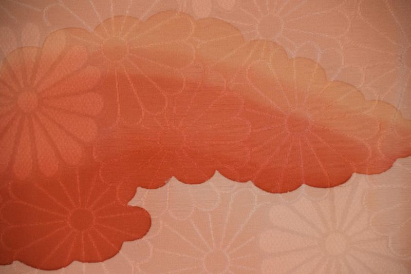 Peach Jacquard Vintage Silk Haori - Image 4