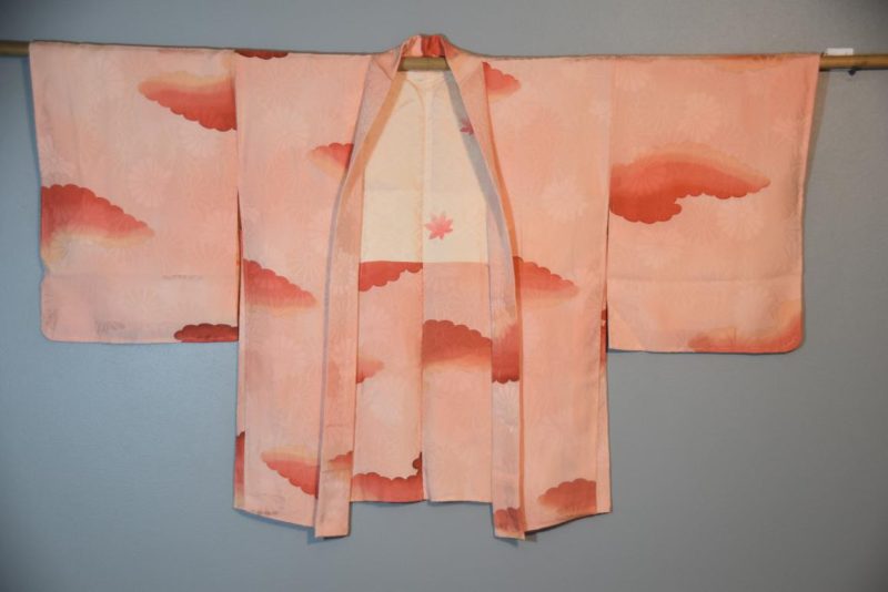 Peach Jacquard Vintage Silk Haori - Image 3
