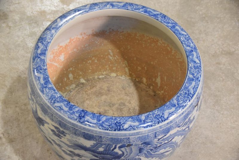 Antique Japanese Blue and White Porcelain Hibachi Width:520mm - Image 7