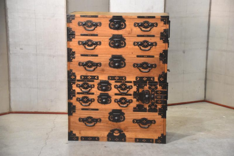 Antique Matsumoto Region Clothing Chest 2 Sections Width:870mm's - Image 4